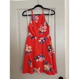 NWT Short Floral Red Dress size S